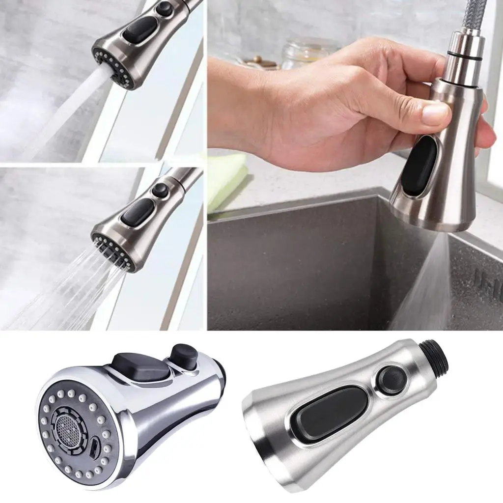 Replacement Kitchen Mixer Tap Faucet Pull Out 3-Mode Shower Head Adjustment