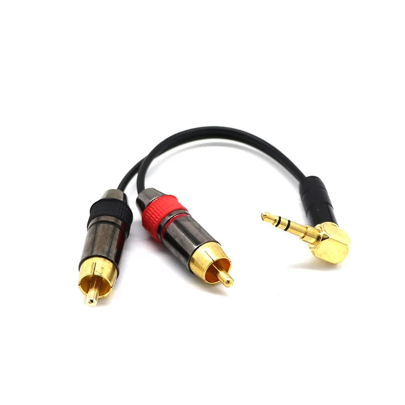 DIY прямой угол 3,5 мм Мужской стерео Джек 2 RCA Женский аудио кабель адаптер конвертер 3,5 мм до 2RCA кабель