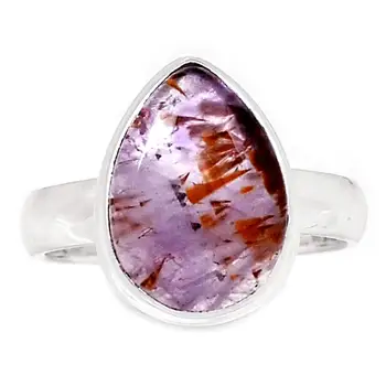 

Genuine Super 7 / Cacoxenite Ring 925 Sterling Silver,USA Size :7.5, AR4045