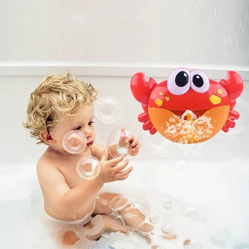 

Smiling Crab Bubble Machine Water Toys with Music Play Toys for Toddler Boys Funny Bubble Machine Bath Toys for Kids Cute Crab
