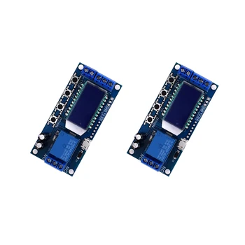 

2Pcs Lcd Display Time Delay Relay Module Dc 6-30V Control Multifunction Timer Switch Trigger Cycle Module Board