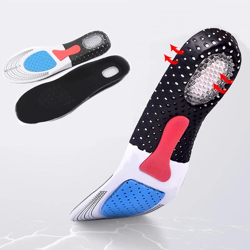Cuttable Silicone Shoe Insoles Free Size Men Women Orthotic Arch