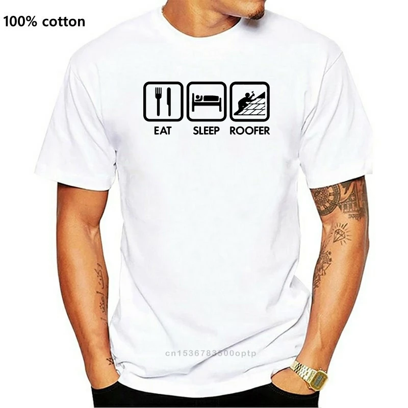 Camisetas línea de manga corta para hombre, cuello redondo, Eat Sleep techador Tools|Camisetas| - AliExpress