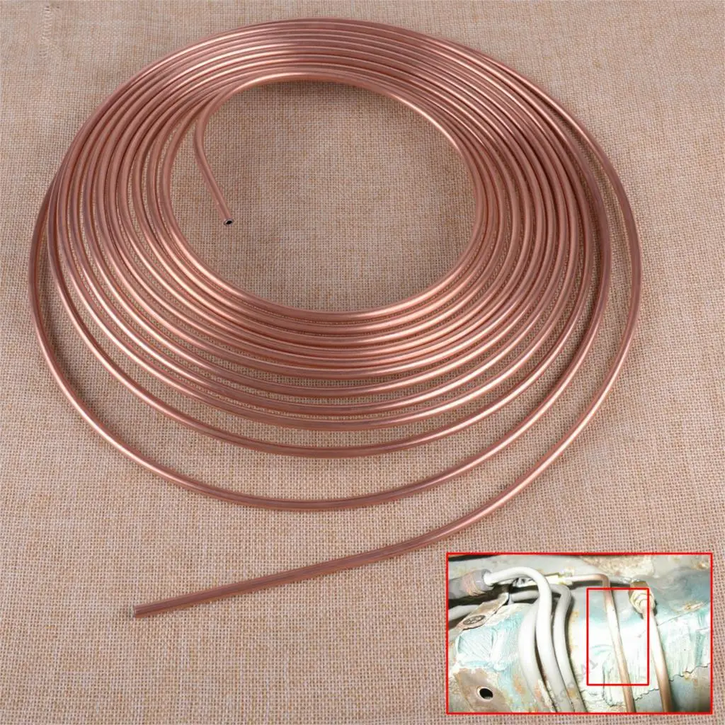 

CITALL 25 Ft Roll Coil of 3/16" OD Copper Nickel Brake Line Tubing Kit with 16Pcs Fittings Universal