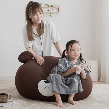 

lazy sofa Cartoon beanbags for children The bedroom is small and cute web celebrity brown bear