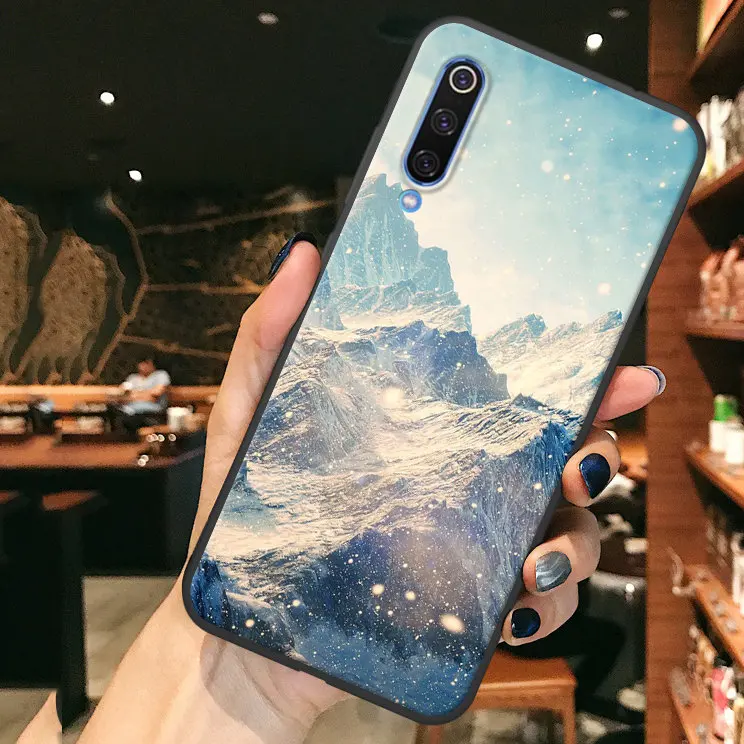 Snow mountain Чехол на xiomi xiaomi mi a3 a2 lite case Милый роскошный цветочным рисунком чехлы для mi a2 a3 8 чехол ксиоми ми c 3 c 2 8 лайт case силиконовый чехол ксиоми чехол на сяоми ми 8 а3 а2 лайт чехол - Цвет: Snow mountain