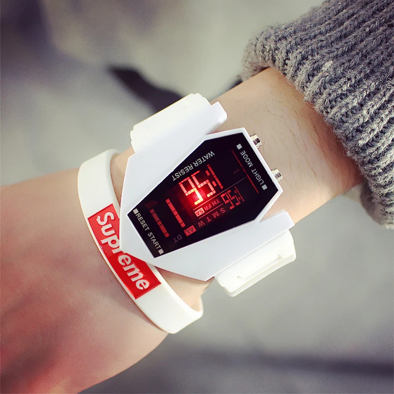 

Korean-style Fashion Creative LED Seven Color Luminous Multi-functional Airplane Plane Electronic Watch Students Watch C