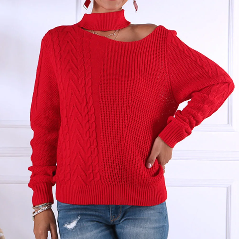 Off Shoulder Sweater Women Winter Solid Color Plain knitting Pullovers Female Autumn Casual Loose Sexy Streetwear Lazy Oaf Tops Off Shoulder Sweater Women Winter Solid Color Plain knitting Pullovers Female Autumn Casual Loose Sexy Streetwear Lazy Oaf Tops