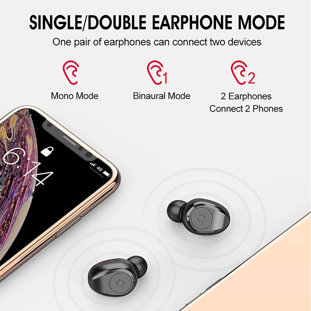 VTIN Горячие TWS наушники мини беспроводные Bluetooth 5,0 наушники-капельки со стерео в ухо водонепроницаемые вставные наушники для iPhone huawei