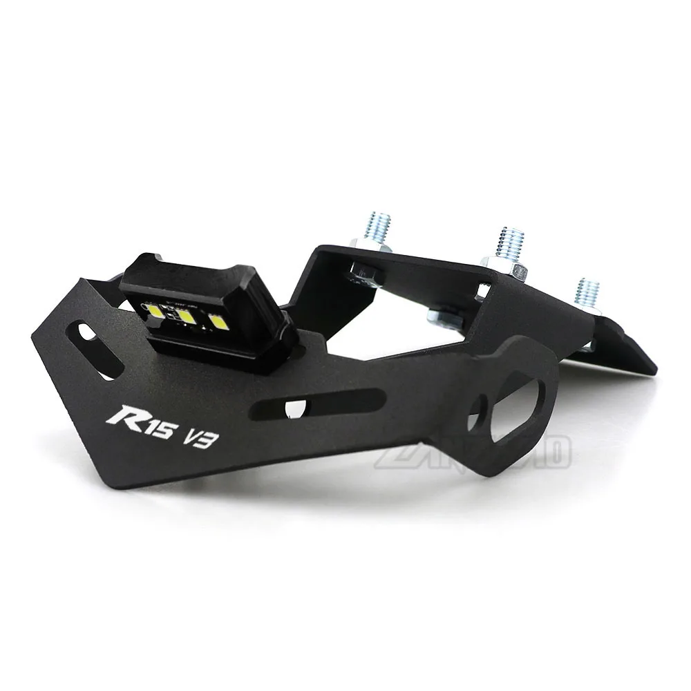 YZF R15 V3 Motorcycle License Plate Frame Bracket Mount Holder with LED Indicator Light for Yamaha R15 V3 2017 2018 2019 2020