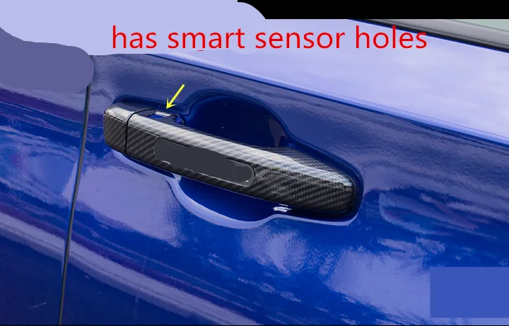 Карбоновый вид дверная ручка Накладка Смарт 8 шт для Honda Accord