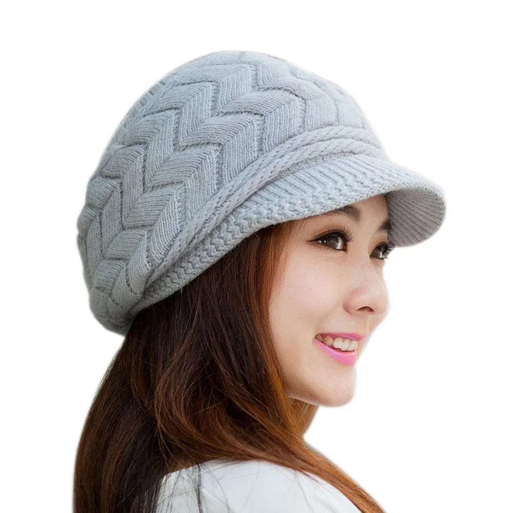Теплые шапки, зимняя шапка, теплые шапки, флисовые вязаные шапки, шапка с кроличьим мехом, осенне-зимняя модная женская шляпа# A - Цвет: Gray