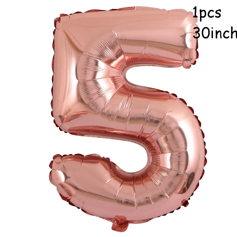 10 шт./лот, 18 дюймов, розовое золото, сердце, фольга, шары, свадьба, день рождения, вечеринка, декор для детского душа, принадлежности, подарки на день Святого Валентина - Цвет: 30 inch number 5