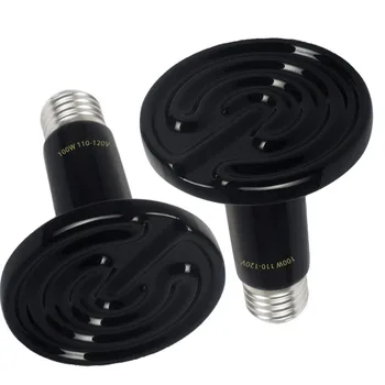 

2 pcs Pet Reptile Lamp 25/50/75/100/150/200W Turtle Ceramic Heating Lamp Infrared Emitter for Reptile Chicken Brooder 220v-240v