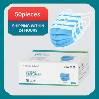 

Lowest Price! Fast Delivery! 50pcs Face Mouth Anti Dust Mask Disposable Protect 3 Layers Filter Dustproof 24 hours Shipping