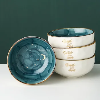

6 Inches Ceramic Salad Bowl Breakfast Fruit Dessert Bowls Home Dinnerware
