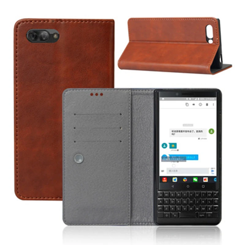 Для Blackberry KEYone чехол бизнес флип чехол-кошелек для Blackberry KeyOne из искусственной кожи тонкий телефон Fundas модный