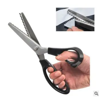 

23.5cm Shears Handled Professional Stainless Steel Dressmaking Sewing Craft Scissors Zig Zag Fabric Decorative Edge Tool