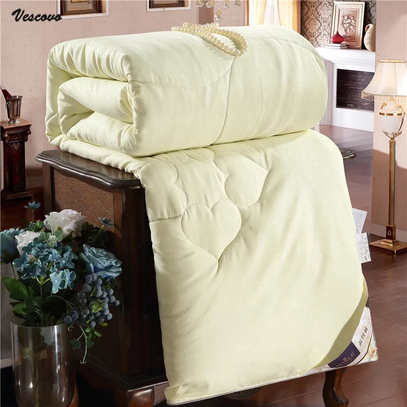 Bed comforter silk quilt VESCOVO Mulberry Silk Quilts Warm Winter Duvet Insert Quilted Bed Comforter King Queen Full Twin Size Kid Bed Patchwork Blanket