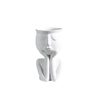 

Lifting Cheek Doll Figurines Flower Pots Succulent Planter Holder Home Decoration Desktop Decor Nordic Style HKS99