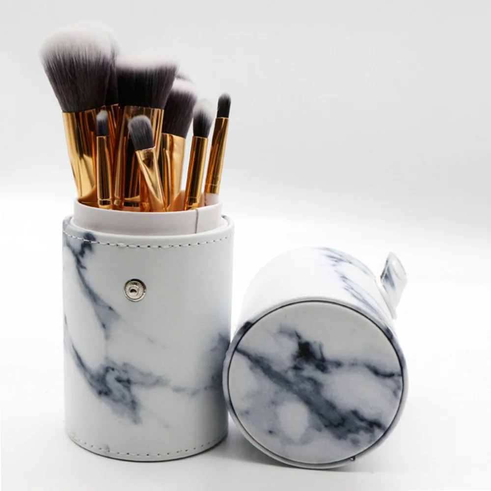 Makeup Brush Cup Holder with Marble Pattern PU Leather Cosmetics Brush Organizer Makeup Brush Cup Holder with Marble Pattern PU Leather Cosmetics Brush Organizer