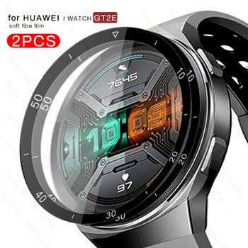 

2Pcs soft fiber protective glass for Huawei wacth gt2e smartwathc 3d full coverge screen protectors honor hauwei gt 2e e2 gt2 e