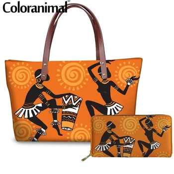 

Coloranimal African Ethnic tribal Girl Pattern Women Tote Handbag Bags Luxury Large Capacity Shoulder Bags Lady Handheld Wallet