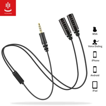 

Microphone Adapter Cable headset/3.5mm Microphone Two 3-Pole 3.5mm TRS Female to One 4-Pole TRRS Male Plug for Smartphone