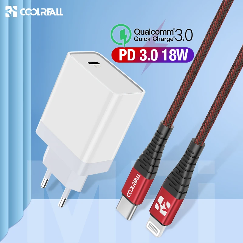 

Coolreall 18W Quick Charge 3.0 Charger USB Type C Fast Charger For iPhone X Xs Xr 8 Phone PD Charger For Huawei Samsung Xiaomi