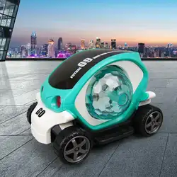 Новое красочное освещение музыка разнонаправленный мультфильм электрический игрушечный автомобиль подарок на день рождения открытый