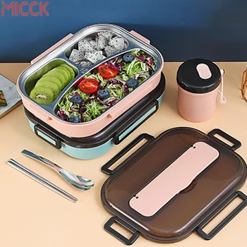 

MICCK 304 Stainless Steel Portable Bento Box 2020 New Hot Sale Multifunctional Bento Box Separator Food Container Kitchen Utensi