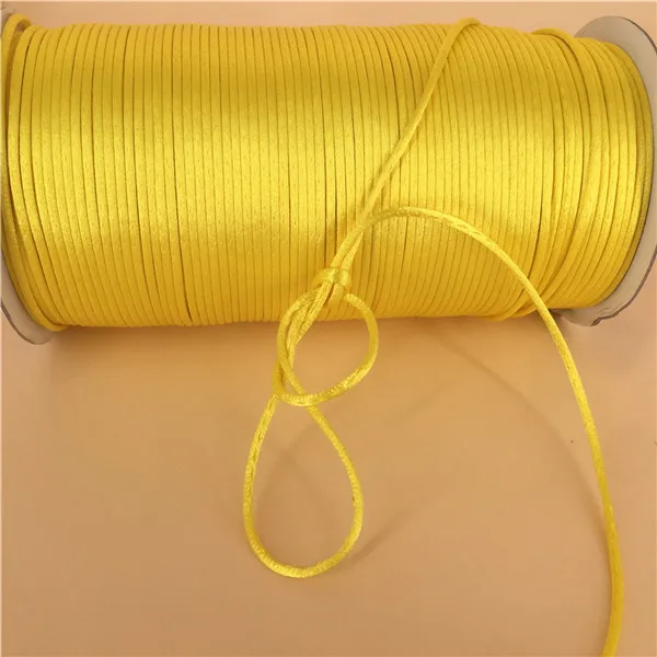10Meters Braided Macrame Silk Macrame Cord Rope Thread Wire 2MM DIY Chinese Knot Satin Bracelets Making Findings Beading 