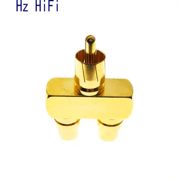 

1PCS 1 RCA TO 2 RCA Copper Gold Plated AV Audio Video Splitter Plug Adapter 1 Male to 2 Female Converter Connector