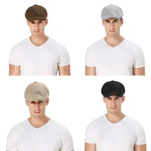 Остроконечная кепка Повседневная с защитой от ультрафиолетового излучения хлопковая льняная плоская кепка для вождения Кепка для гольфа наружные головные уборы аксессуары