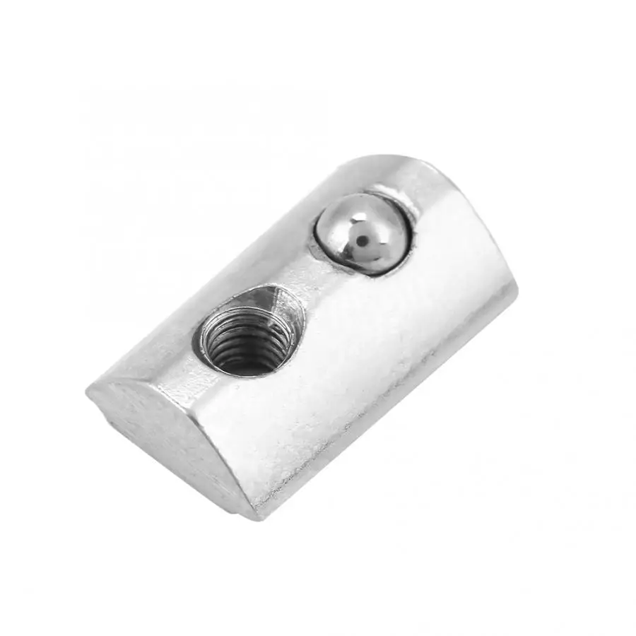 

20pcs Stainless Steel Square Nuts Carbon Steel T-slot Nut with Spring Loaded Ball for Aluminum Accessories Round Nut
