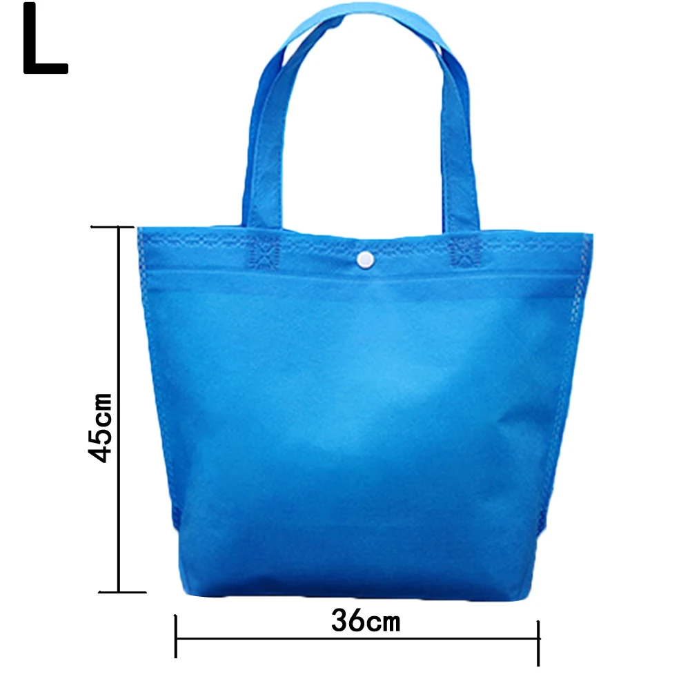 36cm light blue 1 шт. сумка для покупок многоцветная Нетканая многоразовая Большая вместительная тканевая сумка из эко-ткани сумка для хранения продуктов - Цвет: 36cm light blue