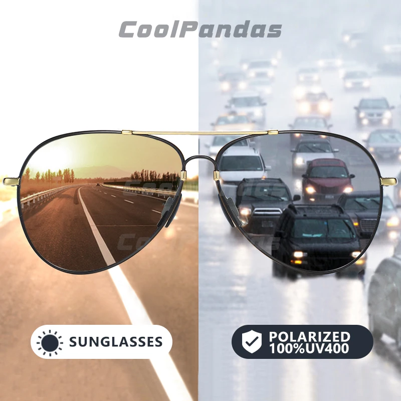 

2020 New Ultralight Memory Metal Sunglasses Men Polarized Photochromic Aviation Driving Sun Glasses Women zonnebril heren UV400