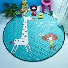 Детские коврики для игровой зоны, круглый коврик-органайзер для хранения игрушек, хлопковый мягкий большой коврик для мальчиков и девочек, одеяло для ползания