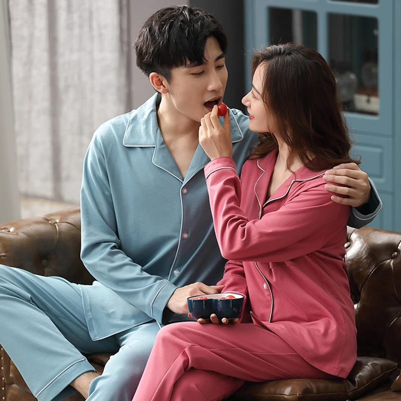 Зимние пижамы для пар 100% хлопок спальная одежда женщин и мужчин Mujer Dormir домашняя PJ
