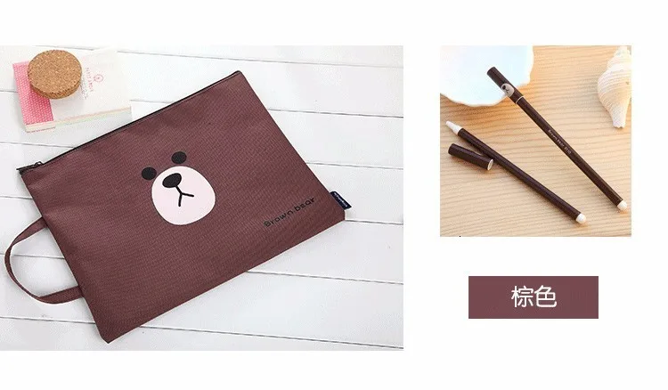 1 шт. kawaii bear папка для документов сумка большая емкость A4 Оксфорд для хранения бумаги канцелярские принадлежности padfolio