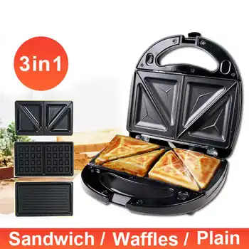 

750W 3 in 1 Multi-functional Waffle Maker Meal Station Grill Sandwich Breakfast