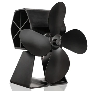 

Home Aluminum Alloy 4 Blades Heat Powered Stove Fan Wood Log Burning Hanging Fireplace Blower Family Heat Powered Stove Fan