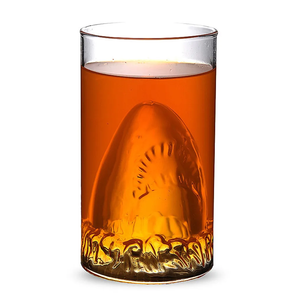 350 мл Духи Акула пивная стеклянная чашка красное вино двойная вода бар прозрачная стеклянная чашка виски бар клуб Коктейльные стеклянные чашки