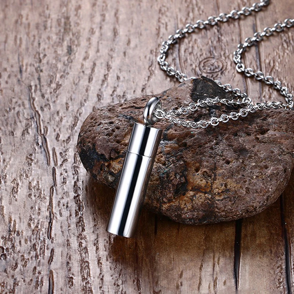 Pill Shape Keepsake Container Medical Alert Identification Pendant Necklace Pill Shape Keepsake Container Medical Alert Identification Pendant Necklace