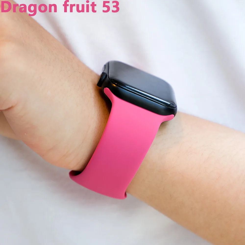 Dragon fruit 53 Ремешок для apple Watch 5 4 ремешок 44 мм 40 мм iwatch 3 2 ремешок 42 мм 38 мм Correa apple watch силиконовый браслет аксессуары - Цвет ремешка: Dragon fruit 53