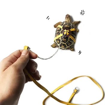 

Adjustable PU Leather Pet Turtle Tortoise Reptile Lizard Harness Leash Strap Lead Control Rope Traction Belt for Walking Outing
