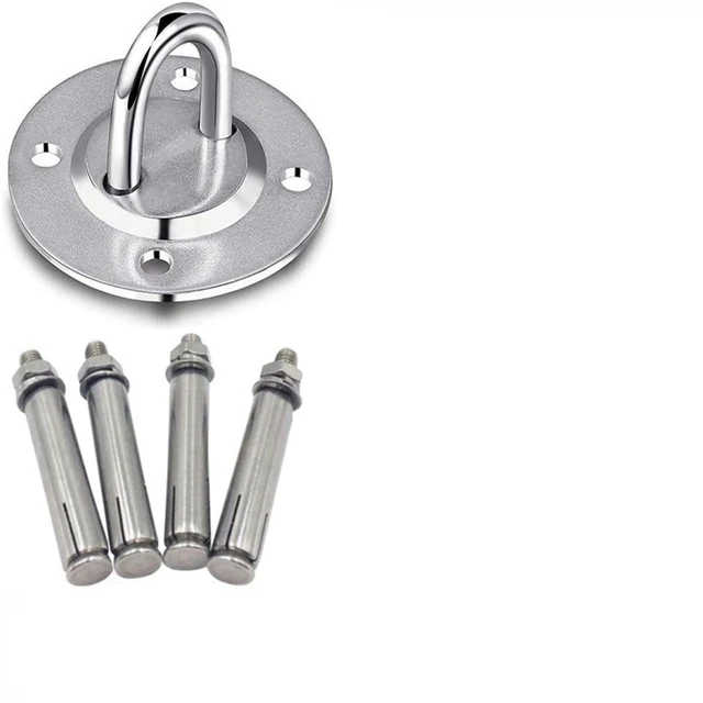 Stainless Steel Hammock Mount Ceiling Suspension Plates Hook Anchor Hanger Bracket For Gym Aerial Yoga Sex Swing Hanging Kit Round base A