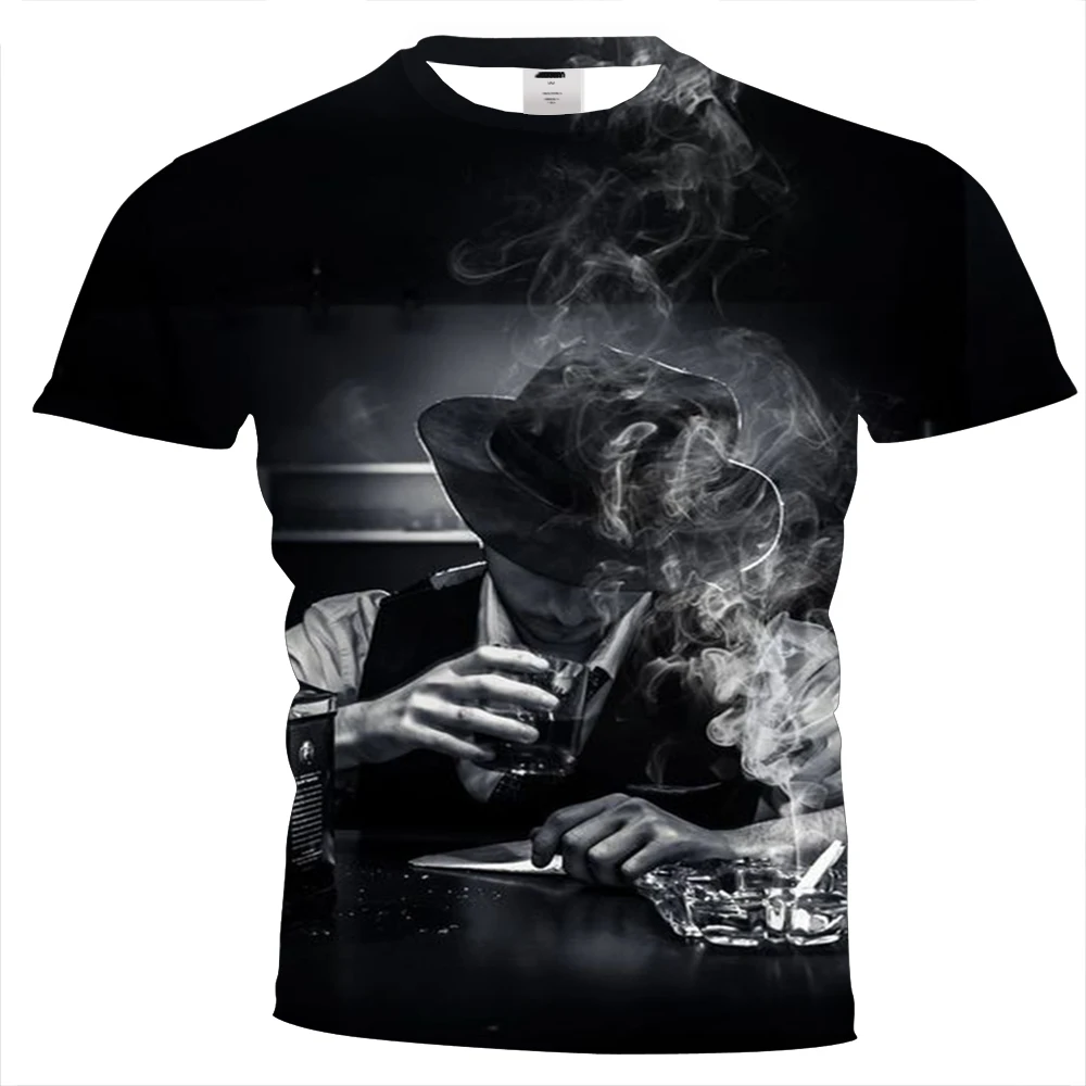 

UNEY Men's Psychedelic Smoke T-Shirt Short Sleeve Play Cool Tops Tees 3D Pattern Tshirt Men/Woman Shirt Summer Round neck Tees