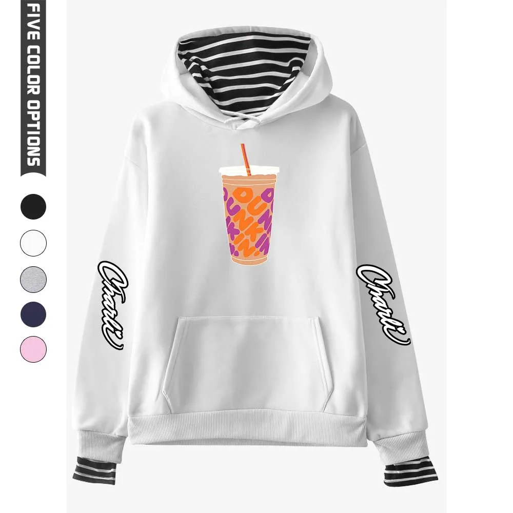 

Personality Charli Damelio Hoodies Men/women Sweatshirt Harajuku Kpop Pullover Hoodie Charli Damelio Fake Two Piece Clothing