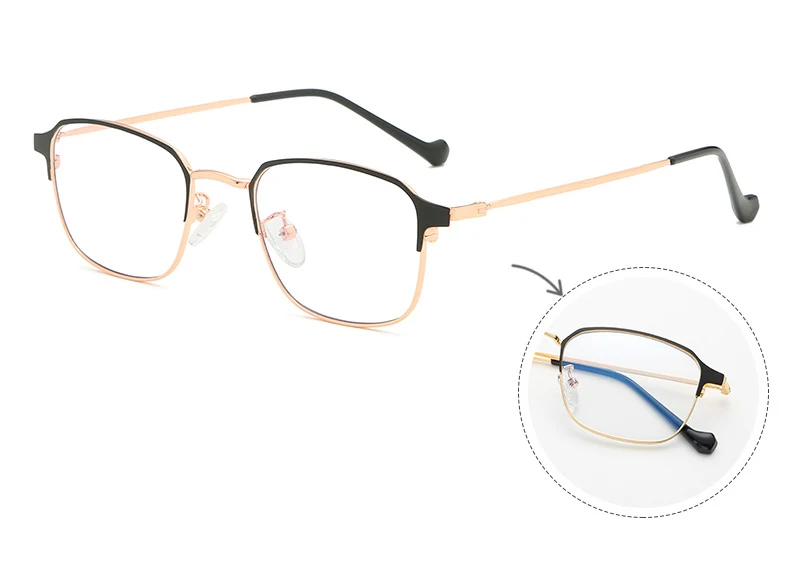 Модные металлические индивидуальные плоские зеркальные брови в полной оправе Ретро деловые очки в оправе могут быть оснащены очками для